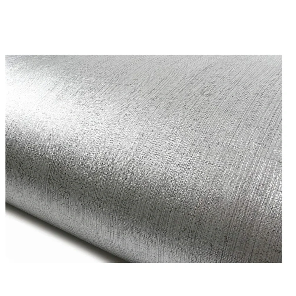 New. Silver Textured Peel and Stick Wallpaper Roll